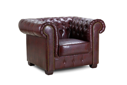 Chesterfield Leather Armchair - Oxblood - Couchek