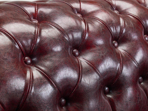 Chesterfield Leather Sofa Set - Oxblood - Couchek